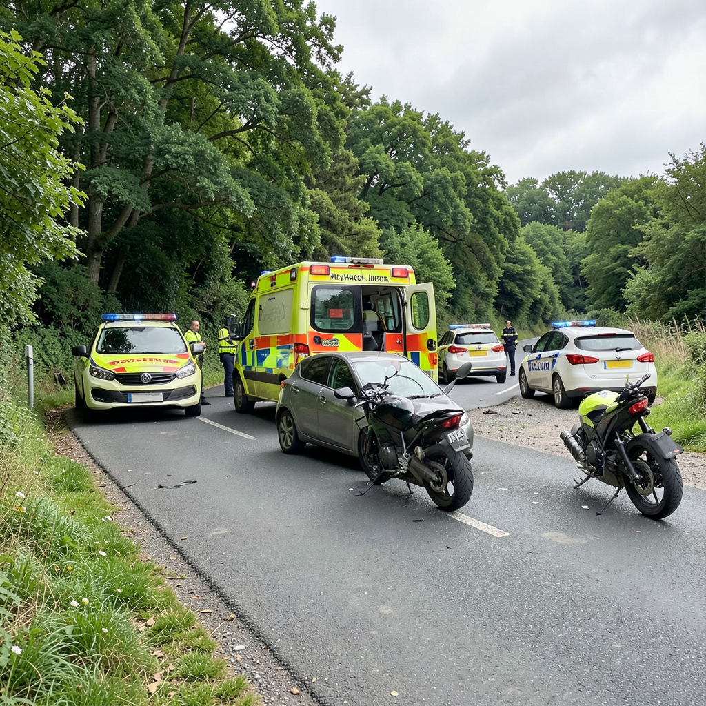 Female motorcyclist seriously hurt in Playhatch crash with car